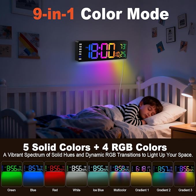 Pytha Sight 16 Inch Large Digital Wall Clock, Large LED Display Digital Wall - Image 4