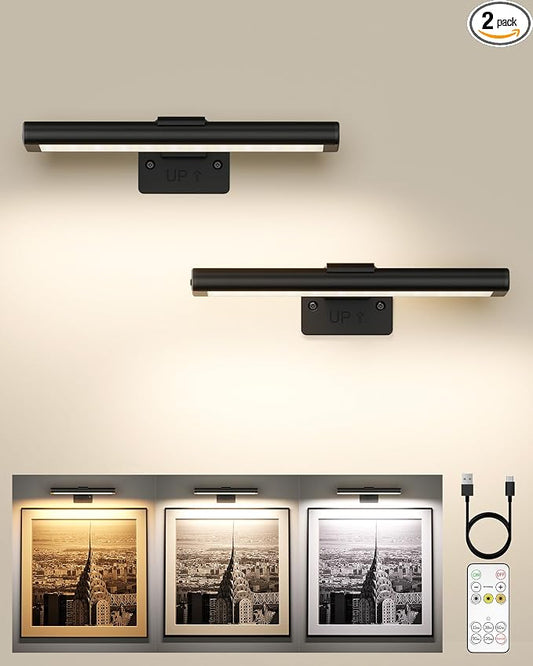 EZVALO Picture Light for Wall, Rechargeable 2400mAh Battery Lights Wireless by EZVALO
