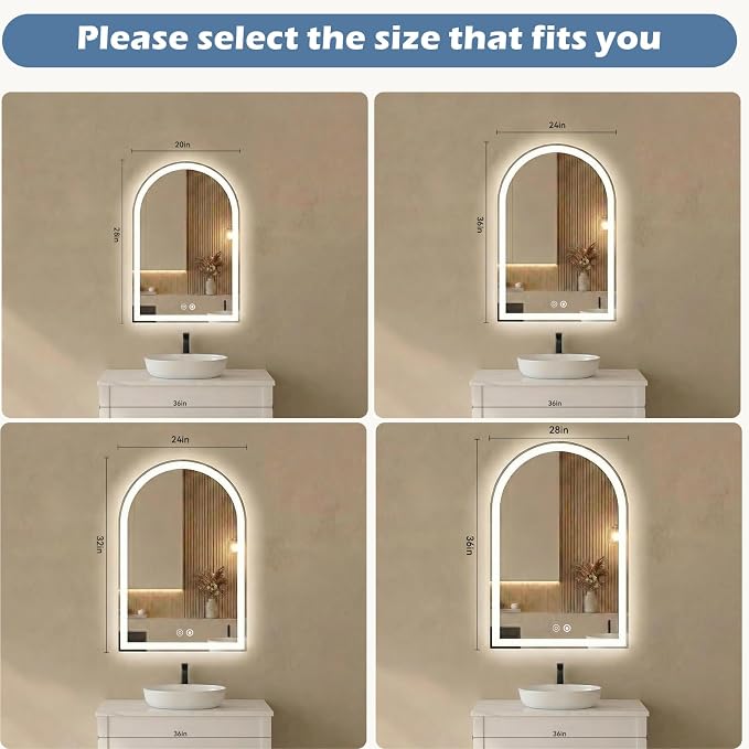Sweetcrispy 28"×36" LED Bathroom Mirror - Image 7
