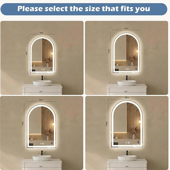 Sweetcrispy 24“×32” LED Bathroom Backlit Mirror - Image 3