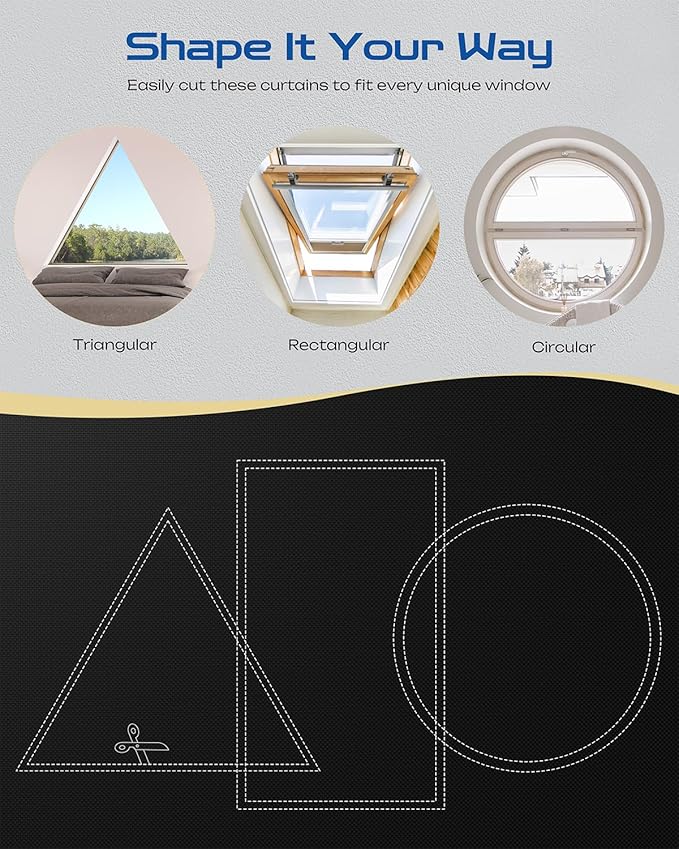 57" W x 84" L 100% Blackout Curtains, Total Darkness No-Drill Black Out Window - Image 3