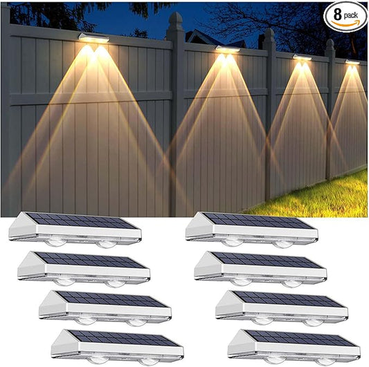Solar Fence Lights Outdoor by LIANGLOME