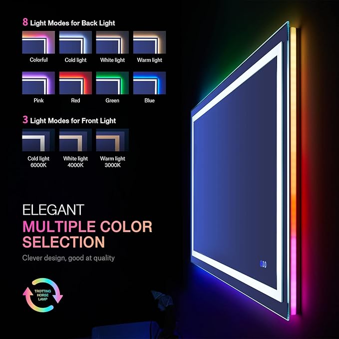 LOAAO 48"X36" LED Bathroom Mirror - Image 3