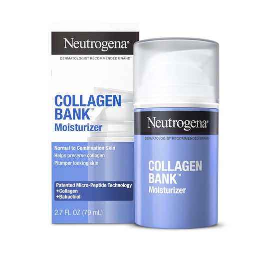 Neutrogena Collagen Bank Face Moisturizer, Larger Size Anti-Aging Face & Neck Collagen Cream, Bakuchiol, Face Lotion Supports Skin’s Natural Collagen for Visibly Plump Skin, 2.7 fl. oz