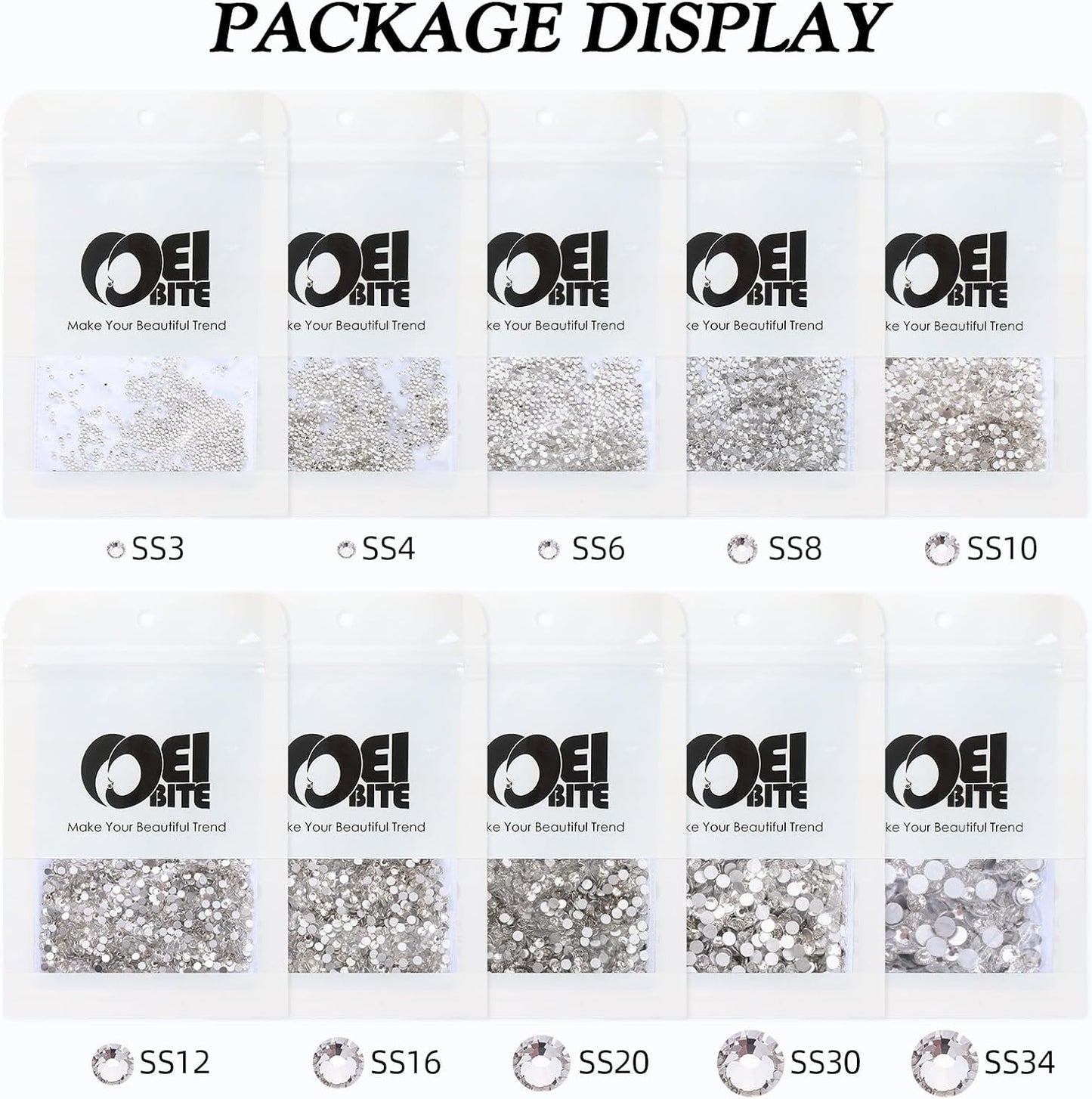 Crystal Clear Flatback Rhinestones, Glass Rhinestones for Nail Art and Craft, Glue Fix, Loose Crystal Gemstones(Crystal, SS30, 288pcs, 6.4-6.6mm)