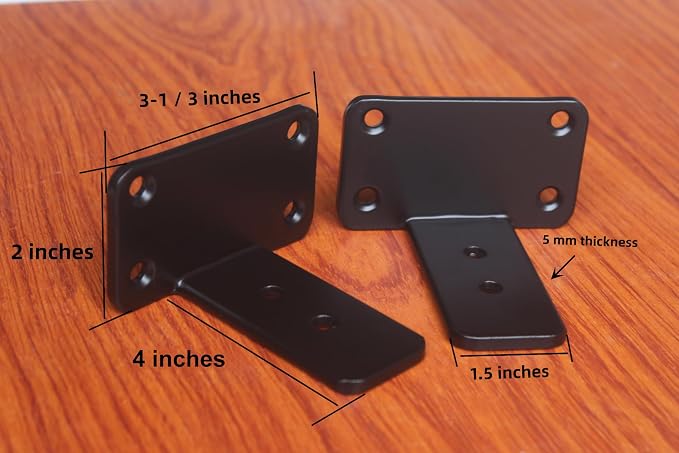 16 Pack - 4 inch Black Hidden L Shelf Bracket Iron Floating Shelf Brackets - Image 2