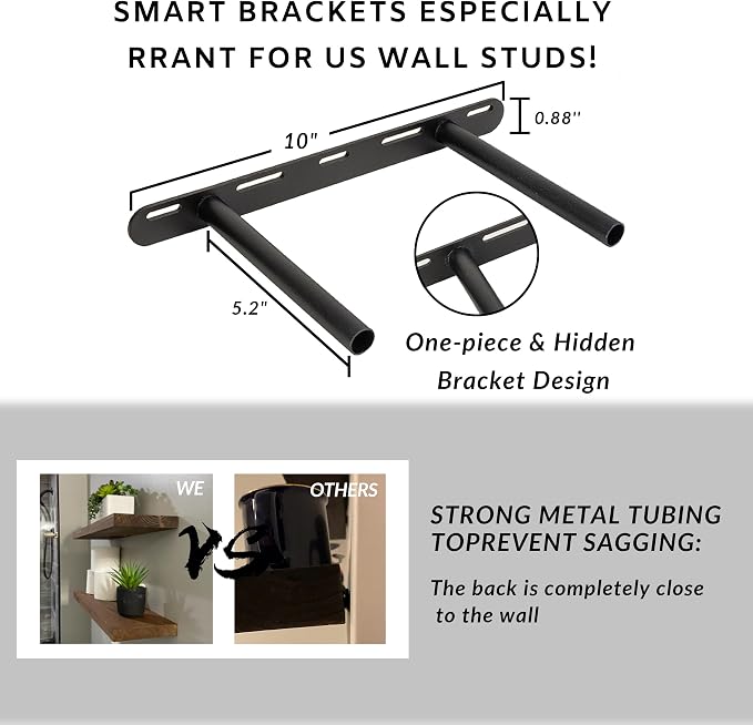 BGMG Wood Floating Shelves for wall 18 inch, Distressed Rustic Wooden Wall - Image 3