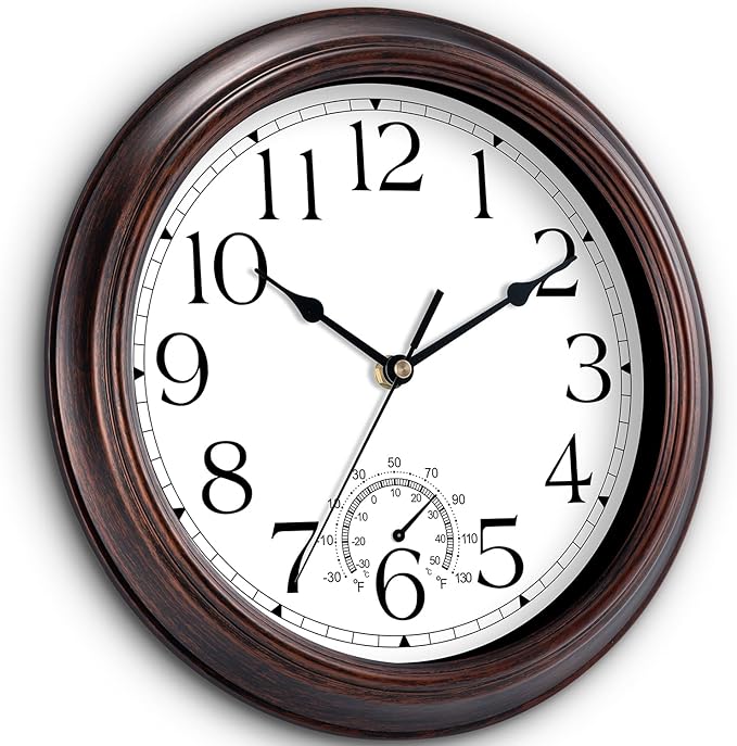 KECYET 8.5 Inch Outdoor Wall Clock - Image 2