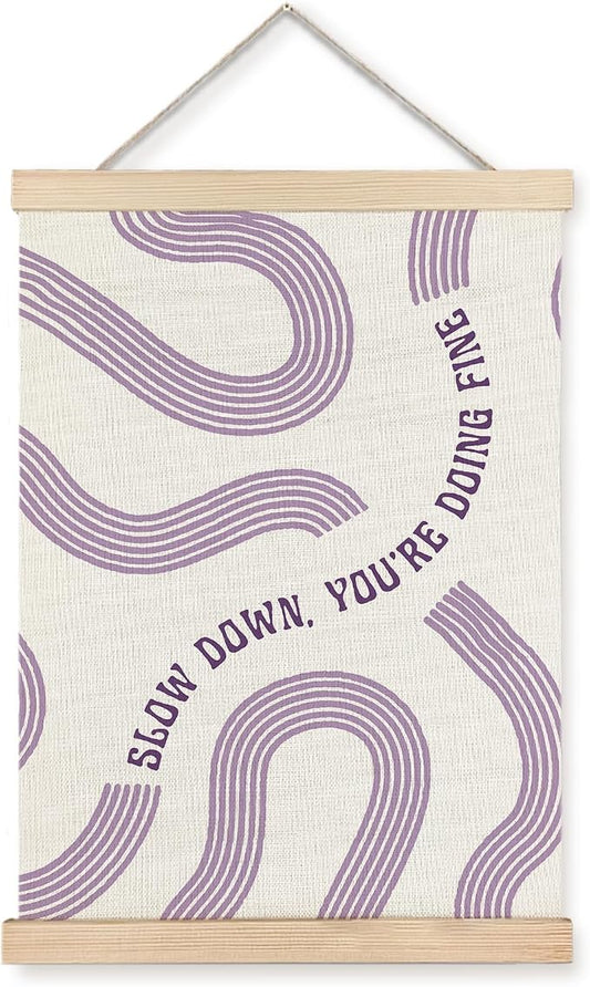 Yomisex Purple Slow Down You're Doing Fine Inspirational Wall Art Poster by VintageHomeDecor
