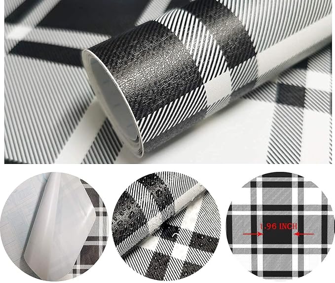 Guvana 17.7"x197" Black and White Peel and Stick Wallpaper Trellis Removable - Image 6
