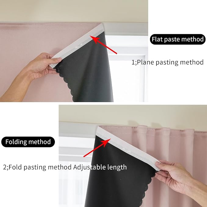 AJAZZ Self Adhesive Curtains 100% Blackout Shades Window Cover Sticky Curtain - Image 5