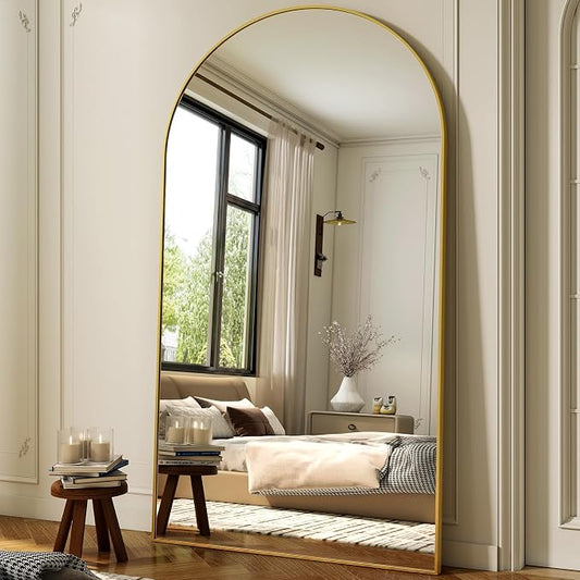 XRAMFY 86"x40" Arched Full Length Mirror Floor Mirrors by XRAMFY