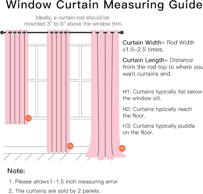 XiDi Curtains for Bedroom Decor Pink52/72/1 - Image 7