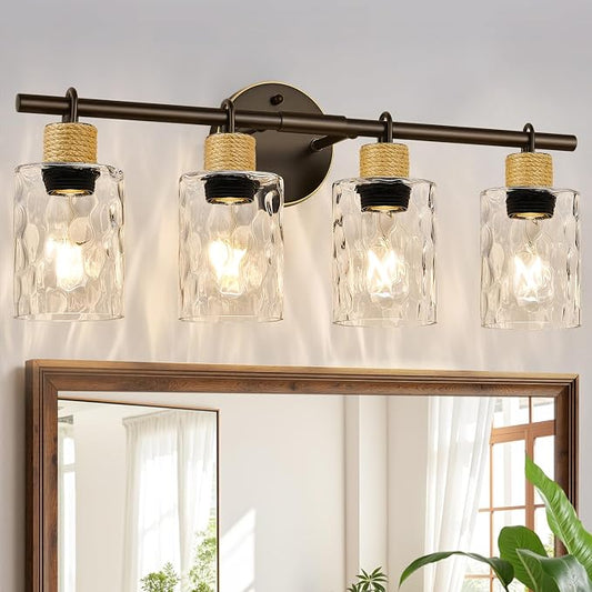 MOKATNG Bathroom Light Fixtures, 4-Light Coastal Vanity Lights by Bathroomlightfixtures