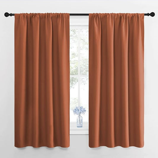 NICETOWN RV Blackout Curtains for Camper Windows, Burnt Orange, Short Blackout by NICETOWN