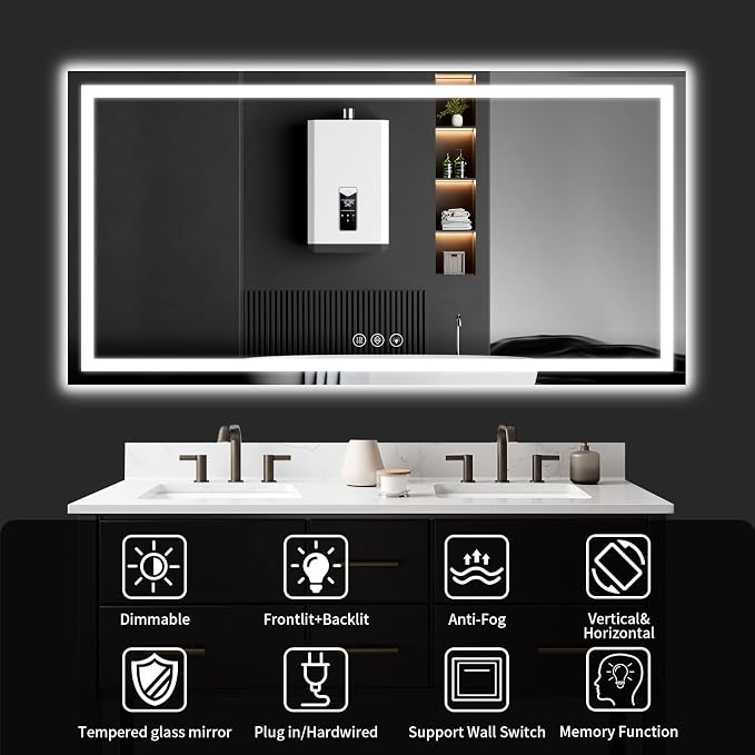 LED Bathroom Mirrors 36"x60" Bathroom Mirror - Image 8