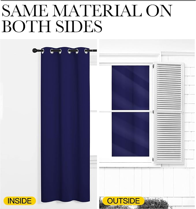 NICETOWN Navy Blue Blackout Curtains 102 inches Length - Image 5