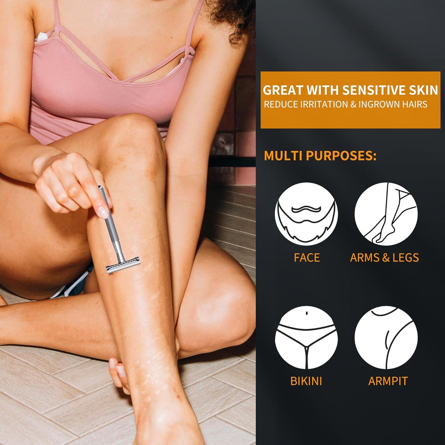 Gearhub Premium 50 Count Double Edge Safety Razor Blades Refills Swedish 13C26 Stainless Steel Platinum Coated, Mild to Medium Sharpness for Smooth Shaves