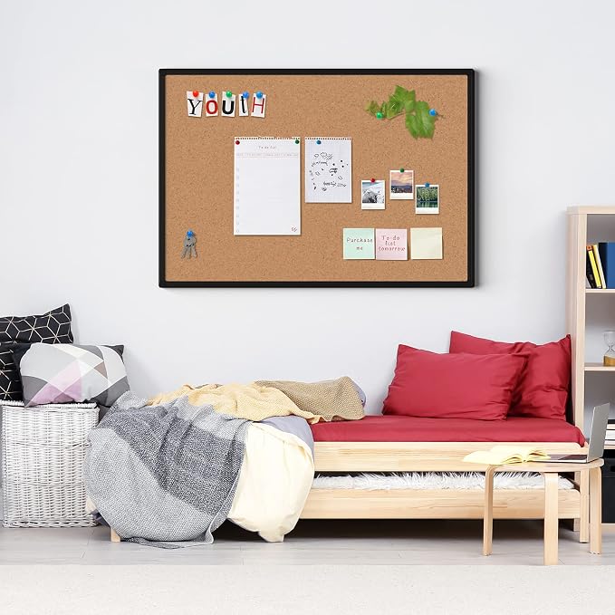 Bulletin Board 48 x 36, Large Wall Mounted Notice Board - Image 2