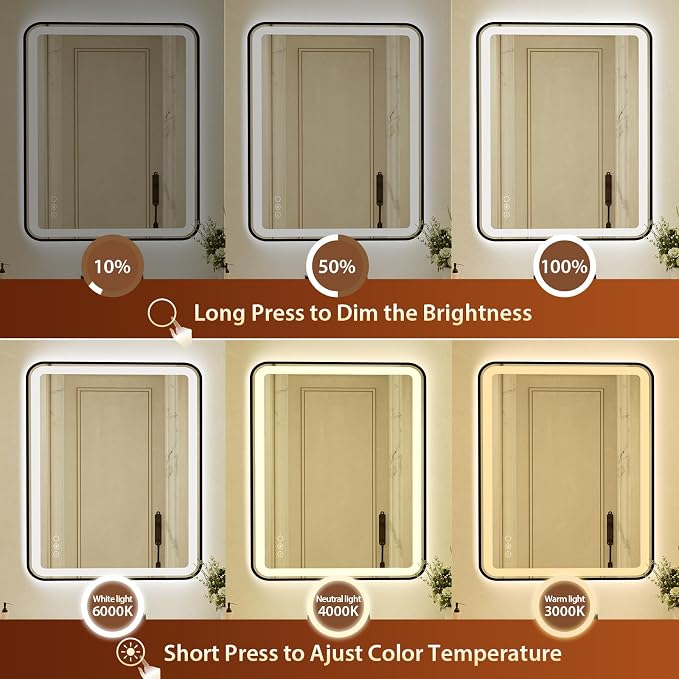 32x40 Inch LED Bathroom Mirror - Image 3