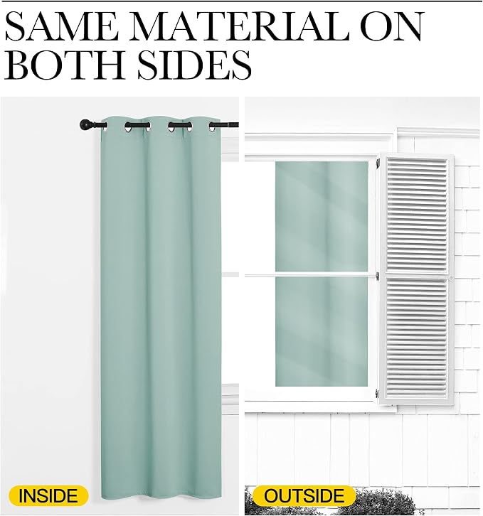 NICETOWN Aqua Blue Blackout Curtains - Image 6