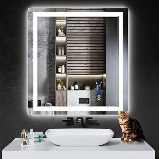32"x30" LED Bathroom Mirror by INFINIGLASS