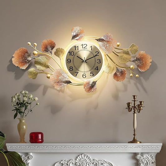 Modern 35''x20'' Metal Wall Clock Featuring a Silent Movement and Creative by HEBOIXHOMEDECOR