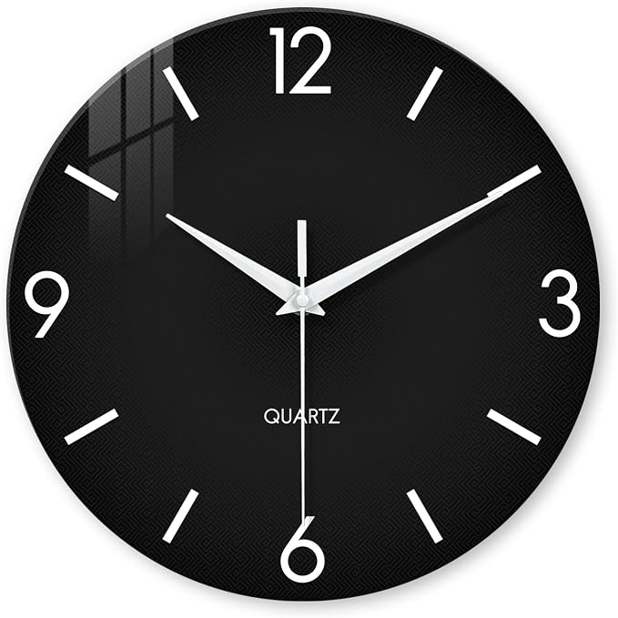 XFM Black Wall Clock 16 Inch Simple Wall Clocks Battery Operated Modern by XFMWallClock