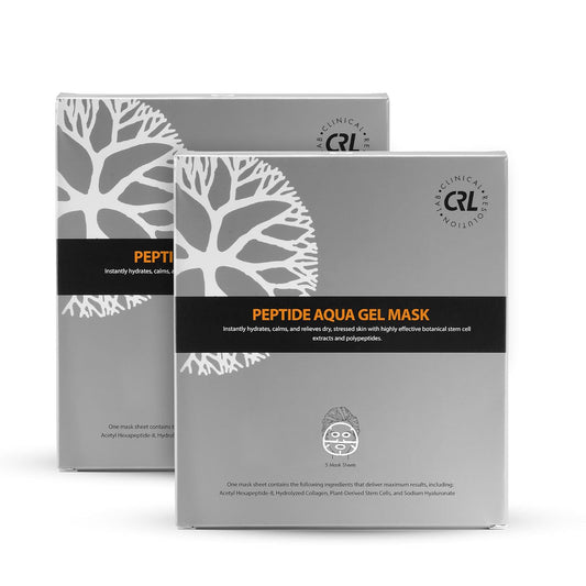Clinical Resolution Peptide Aqua Gel Mask Instant Hydration, Soothing, Cooling Post-Treatment & Microneedling Relief, 10 Single-Use Masks (2 Boxes, 5 per Box)
