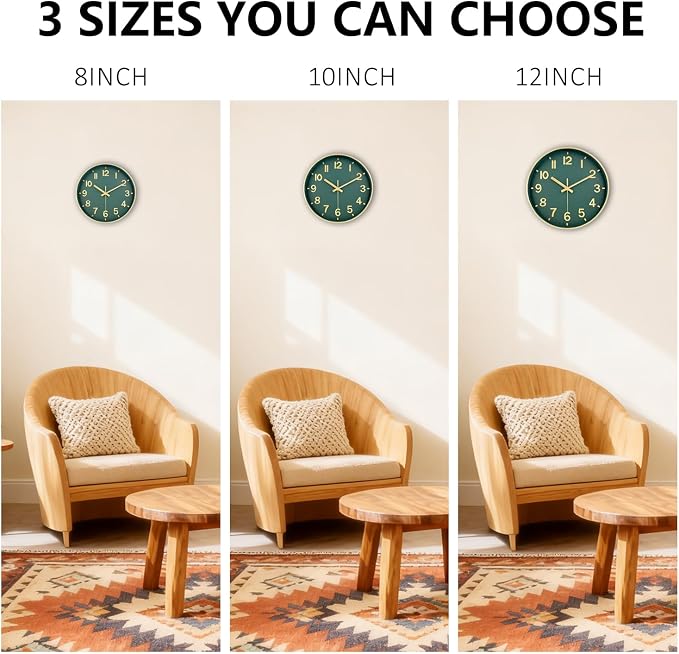 Modern Wall Clock, 10 Inch Digital Wall Clocks Battery Operated, Round Non - Image 9
