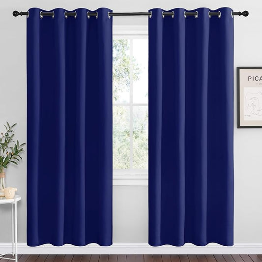 NICETOWN Navy Blue Blackout Curtains 78 inches Length by NICETOWN