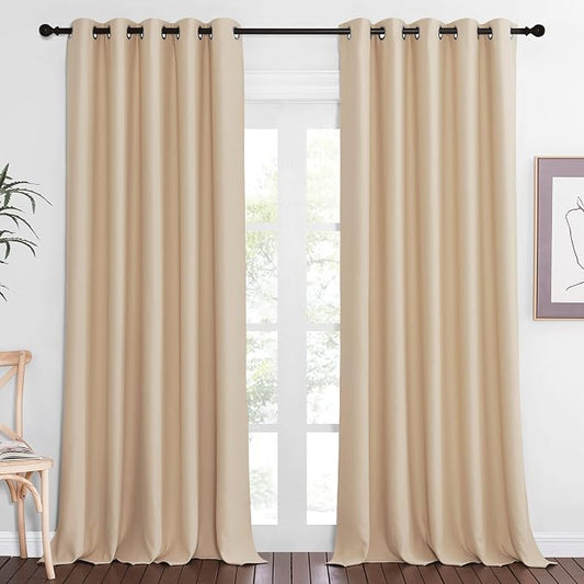 NICETOWN Blackout Sliding Glass Door Curtain 110 inch Length, Grommet Thermal by NICETOWN