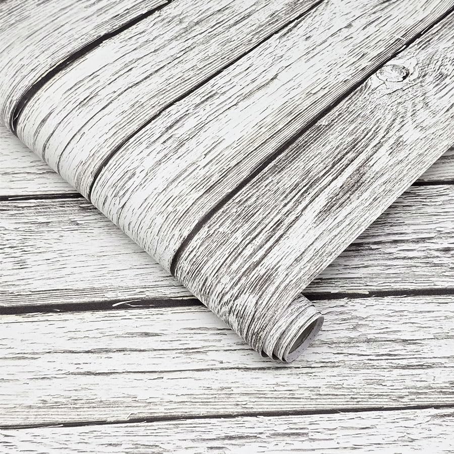 Wood Wallpaper Peel and Stick Shiplap Contact Paper 17.3" × 197" by MILEPER