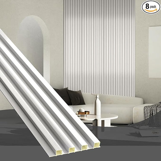OUZUGIE WPC Acoustic Slat Wall Paneling, Living Room, TV Background, Study Room by OUZUGIE