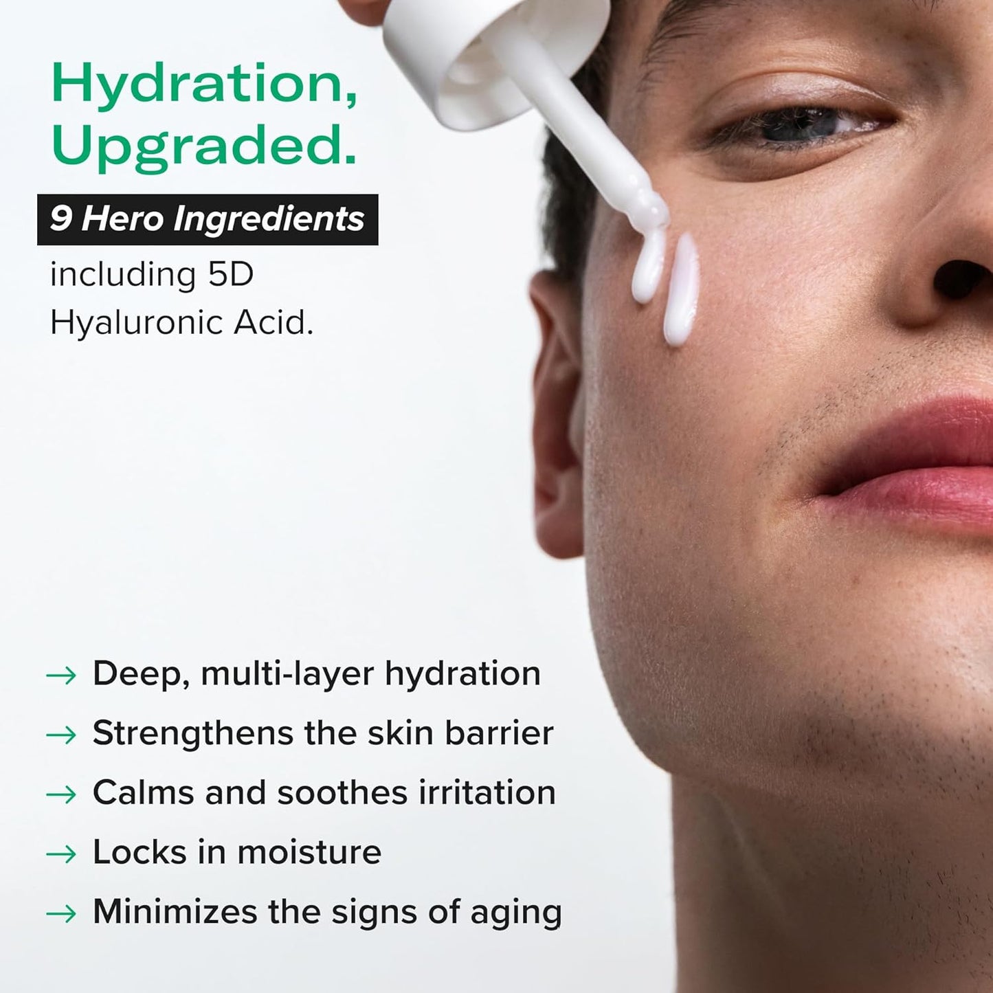 PLUMP Hyaluronic Acid Serum with 5D Hyaluronic Complex, Ectoin, Plant Ceramides, Vitamins B5 & E, Deep Hydration, Strengthens Skin Barrier, Fragrance-Free, 1 fl oz