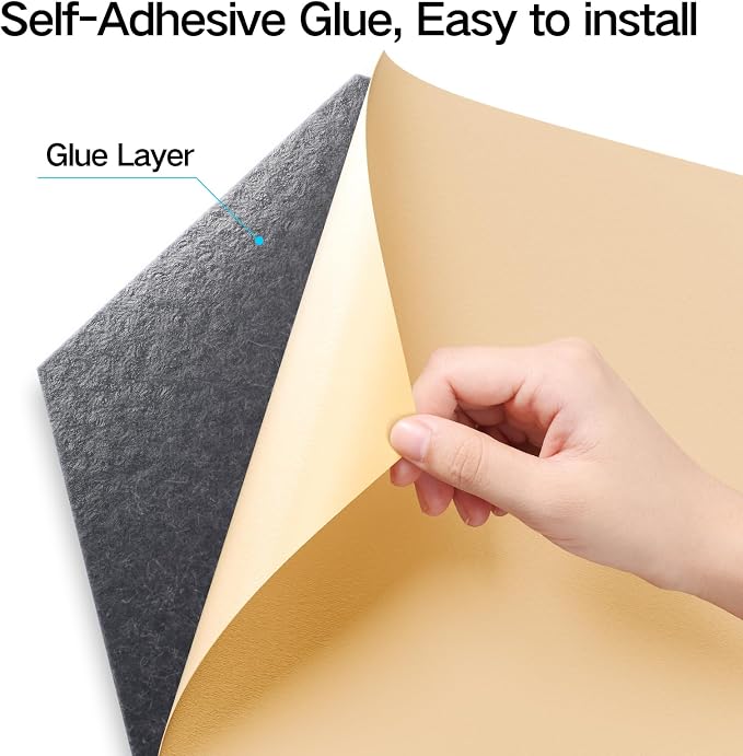 16 Pack Self-Adhesive Acoustic Panels 12" X 10" X 0.4" - Image 2