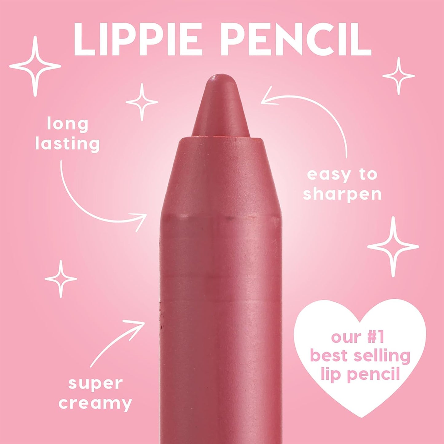 ColourPop Lippie Lip Pencil - High-Pigment, Long-Lasting & Sharpenable Lip Liner with High-Impact Color - Vegan, Cream Formula with Precise Application - Flattered (0.04 oz)