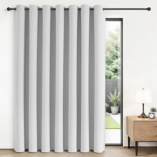 Joydeco Blackout Patio Sliding Door Curtains 108 Inches Long, Grommet Privacy by JOYDECO
