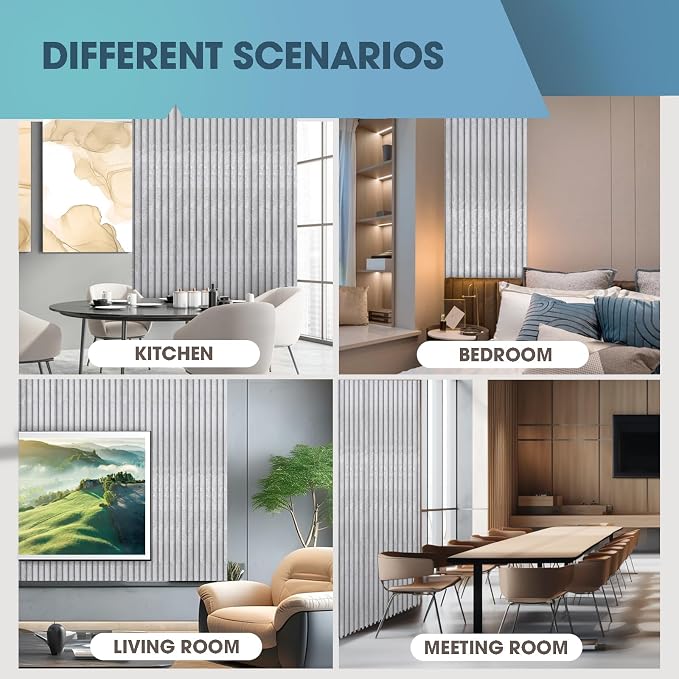 OUZUGIE WPC Acoustic Slat Wall Paneling, Living Room, TV Background, Study Room - Image 7