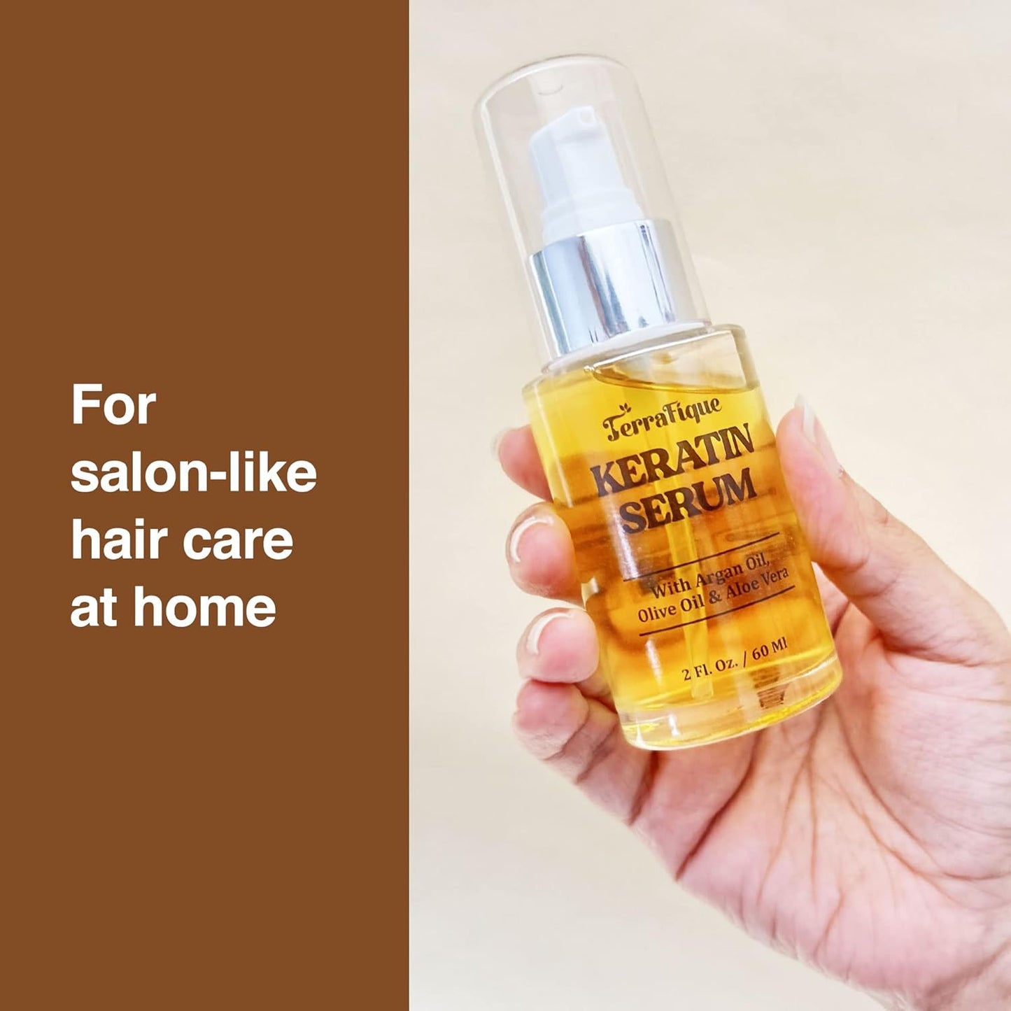 Hair Straightening Serum - Anti-Frizz Leave-in Conditioner with Keratin and Argan Oil for All Hair Types - 2 Fl. Oz.