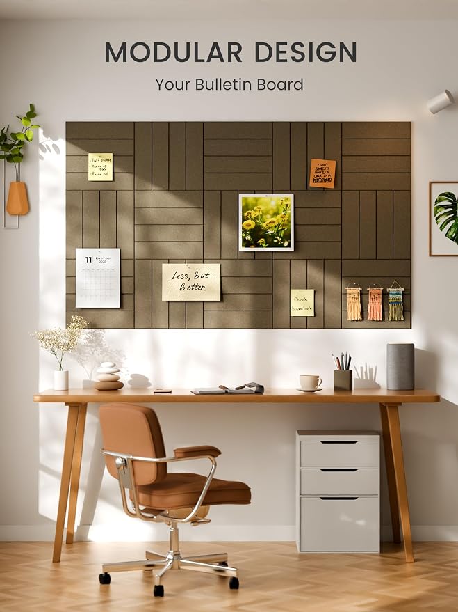 Bumusty Large Cork Board Alternative-48 x 36" Felt Bulletin Board Tiles - Image 6