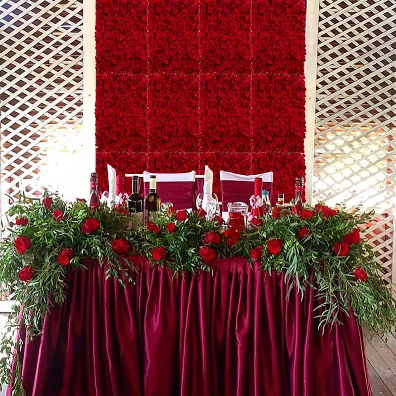 BLOSMON Red Flower Wall Backdrop - Image 3