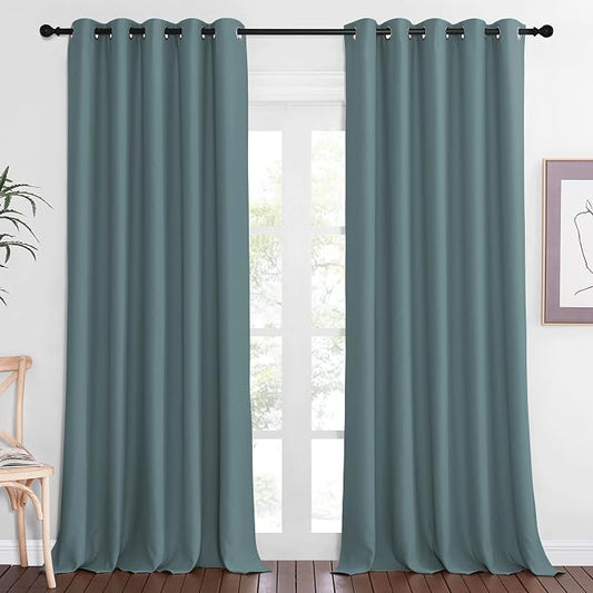 NICETOWN Blackout Greyish Blue Curtains & Drapes by NICETOWN
