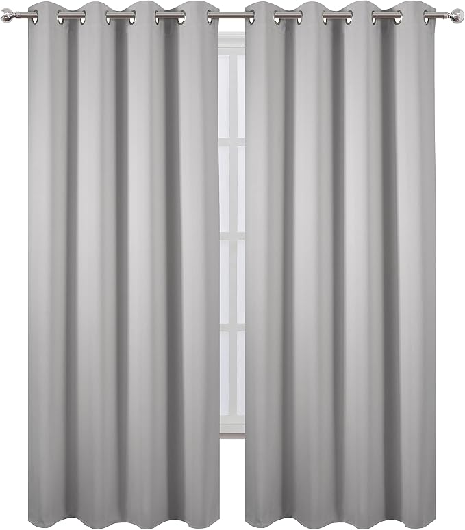 LEMOMO Blackout Curtains 66 x 84 inch/Light Grey Curtains Set of 2 - Image 2