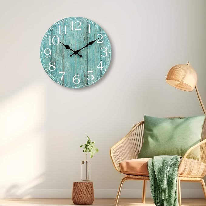 12 Inch Teal Wall Clock - Image 3