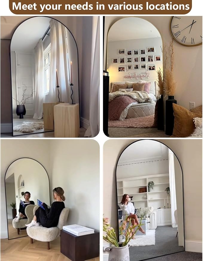 DMWOODFL 71"x26" Arched Full-Length Mirror - Image 5