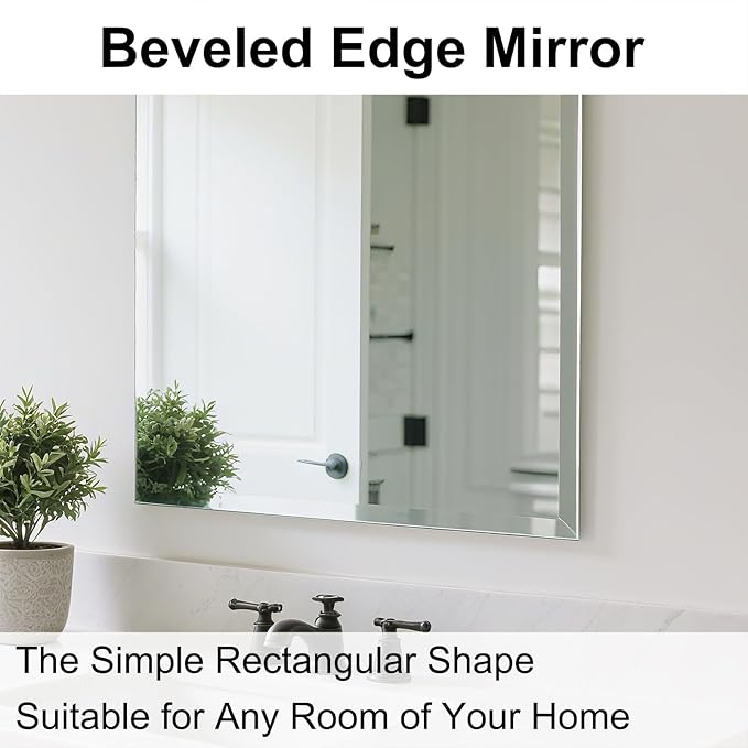 Ruomeng Frameless Mirror for Wall, 55x30 Inch Bathroom Vanity Mirror Farmhouse - Image 6