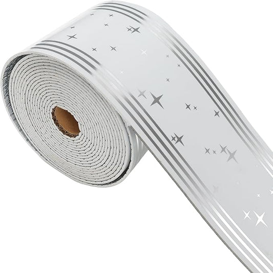 Thick Peel and Stick Wallpaper Borders, 3.93" x 196.8" PVC+XPE Mirror Border by PGVALXOR