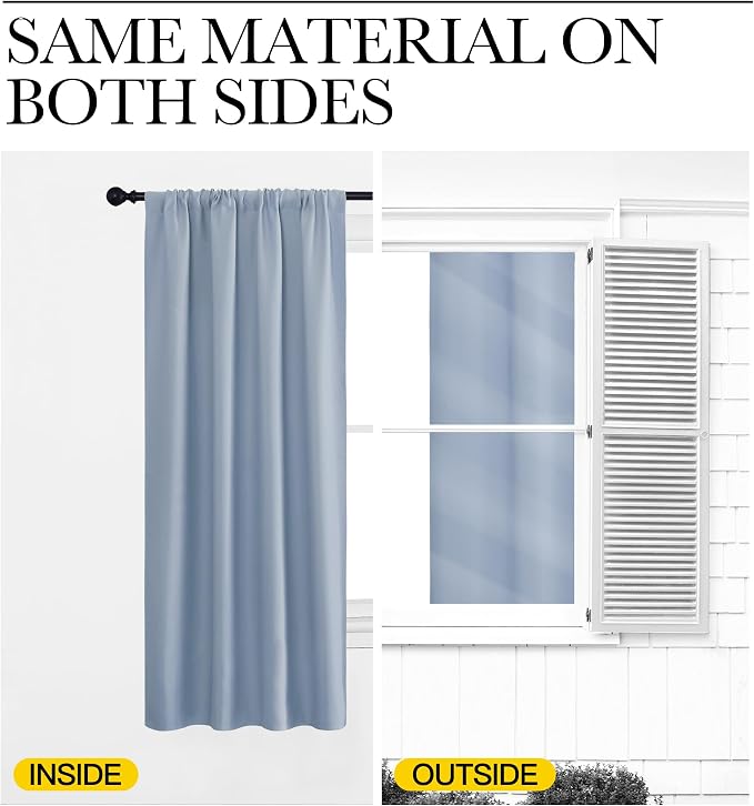 NICETOWN RV Blackout Curtains for Camper Windows, Vintage Blue, Short Blackout - Image 5