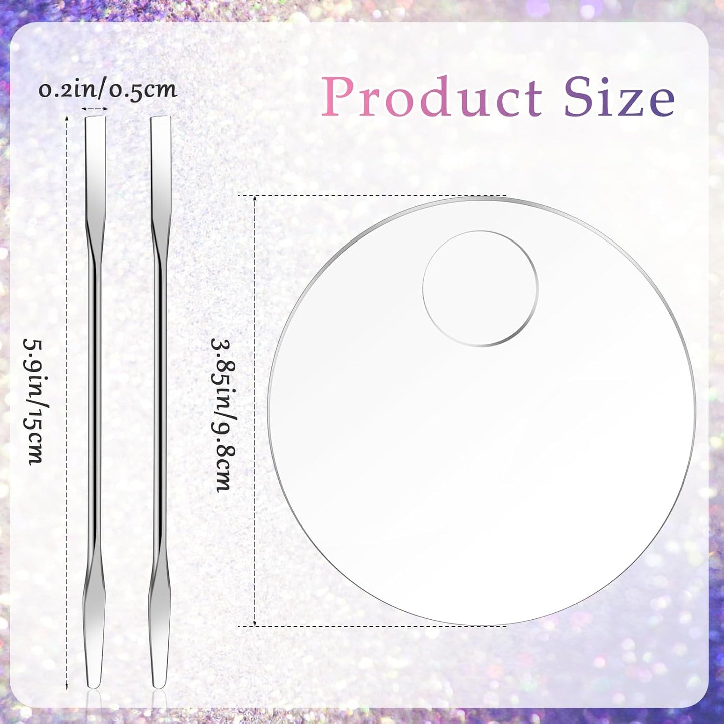 2 Pcs Makeup Palette Tray Clear Makeup Mixing Tray Cosmetic Palette Acrylic with 2 Pcs Spatula Tool Foundation Mixing Palette Cosmetic Palette for Mixing for Nail Art Foundation Shadow